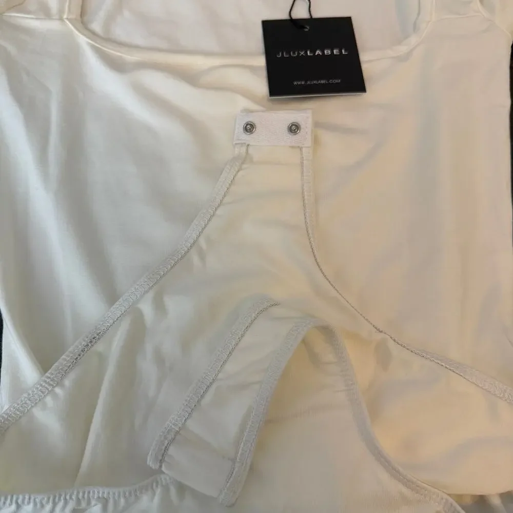NEW Long Sleeve Bodysuit Ivory JLUXLABEL Stretch Size M - Picture 5 of 16